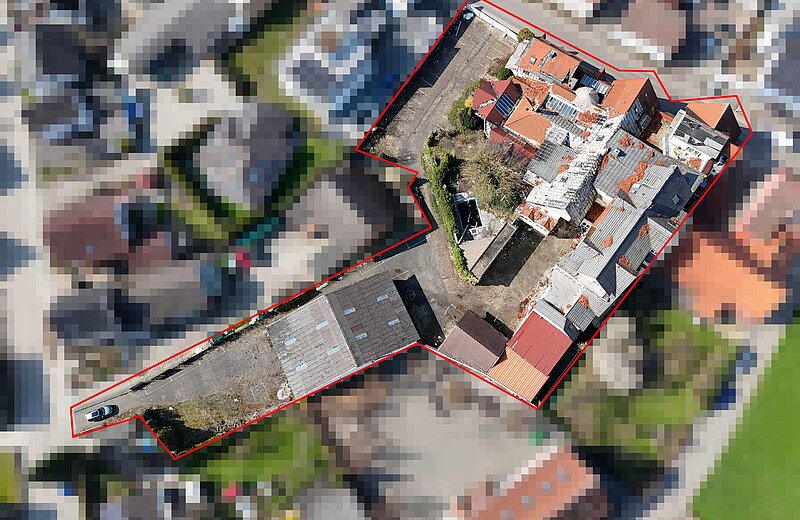 Drohnenansicht umrandet