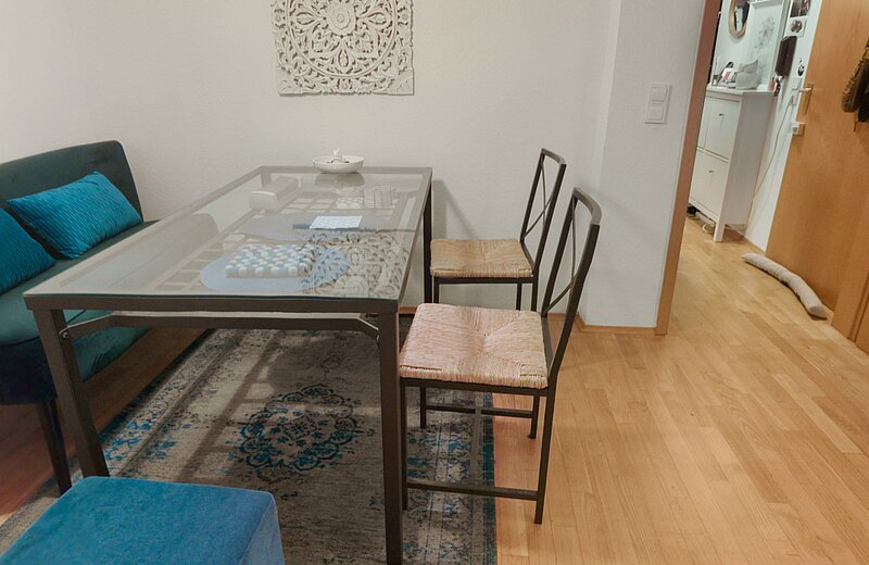 Essbereich im Wohnzimmer