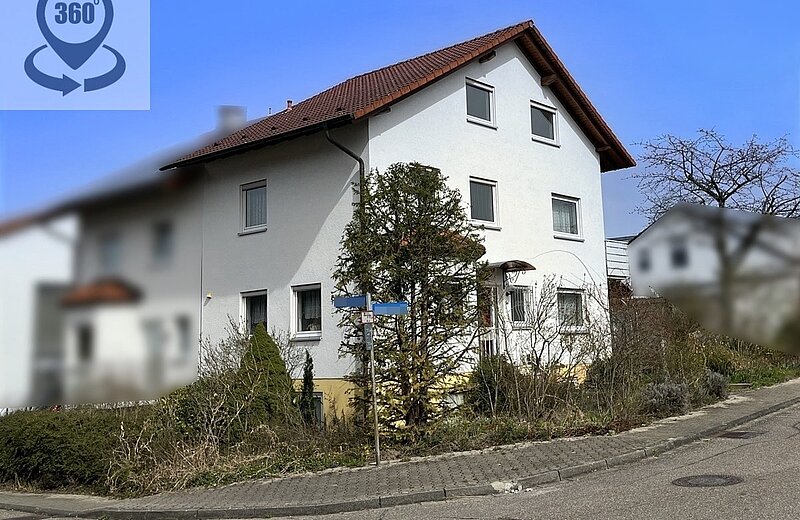 Blick auf die Doppelhaushälfte