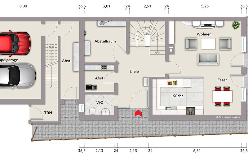 Grundriss EG - Vorder- und Hinterhaus