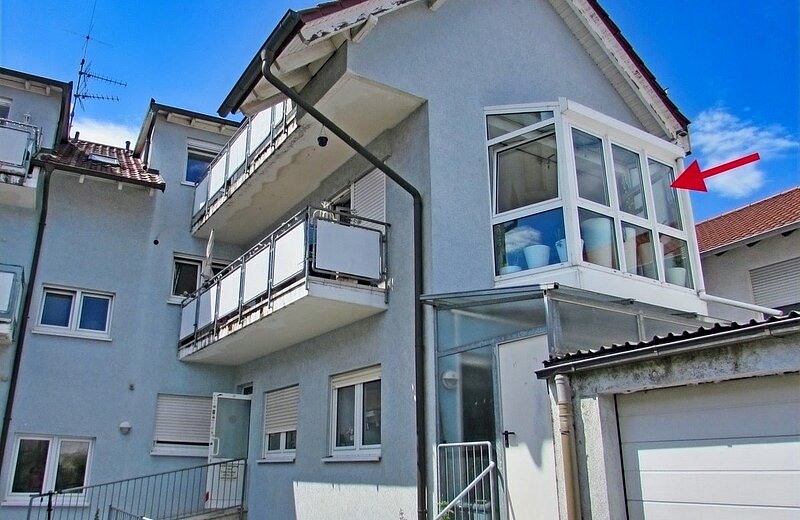 Blick auf die Wohnung mit Wintergarten